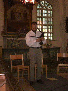 A swedish bagpiper (the author) in action
